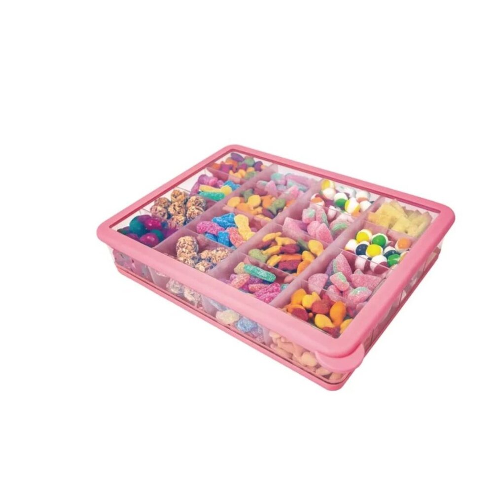 CWC (2-PACK) Pink Perfect On-The-Go Snack Box With 16 Compartments & Food Picks - Picture 8 of 8